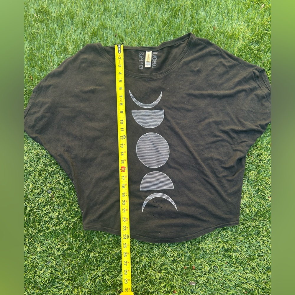 A New Day Black Moon Phase Crop Top Size Large